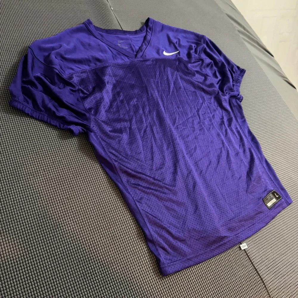 Nike Mens Purple Practice Football Jersey Mesh Training Shirt Large 1549